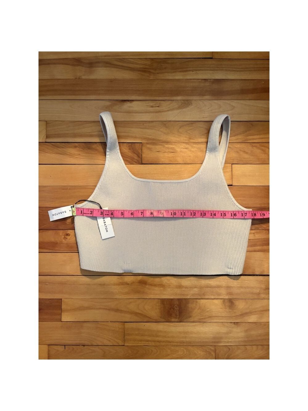 Aritzia Babaton Sculpt Knit Crop Top 2XL - Matte Pearl NWT - Picture 3 of 9